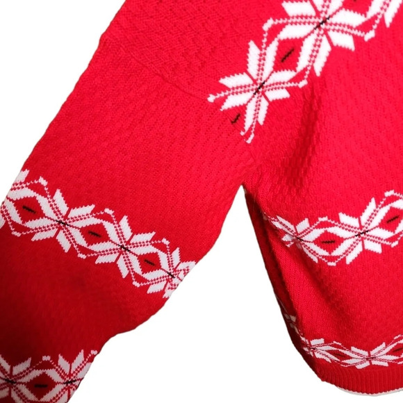 Vintage American Pride Red & White Mock Turtleneck Sweater USA Made Size Large - Picture 9 of 16